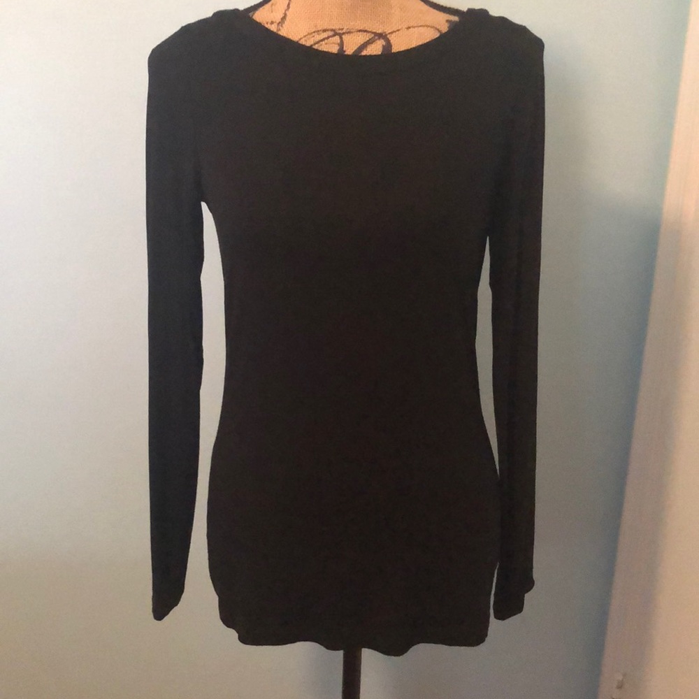 Ballet style black long sleeve top